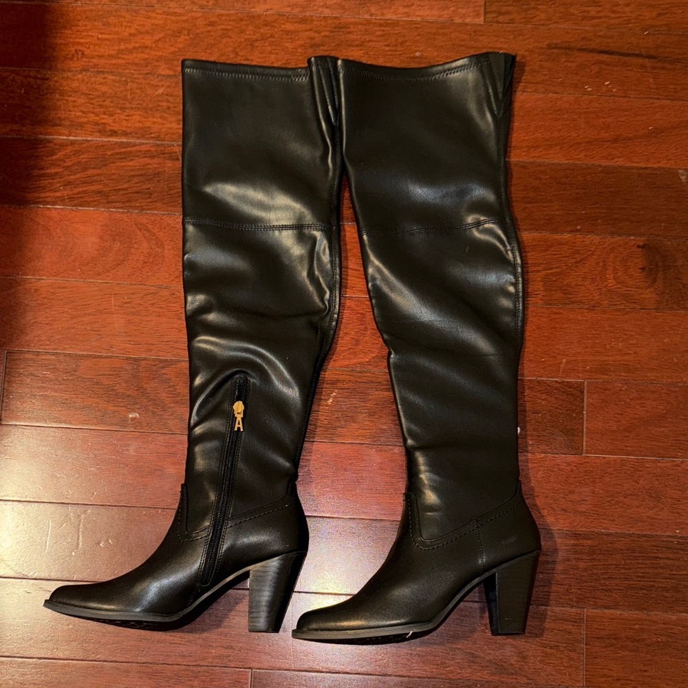 AEROSOLES Black Over the Knee Boots